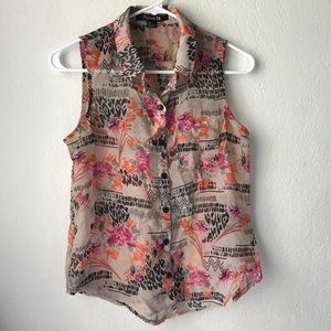 Forever 21 sheer sleeveless chiffon top